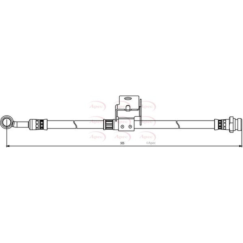 Apec Brake Hydraulic Hose Line Rear Right HOS3857