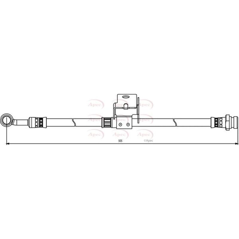 Apec Brake Hydraulic Hose Line Rear Right HOS3857