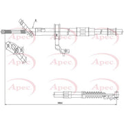 Apec Handbrake Cable Right Rear CAB1442