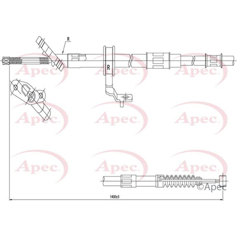Apec Handbrake Cable Right Rear CAB1442