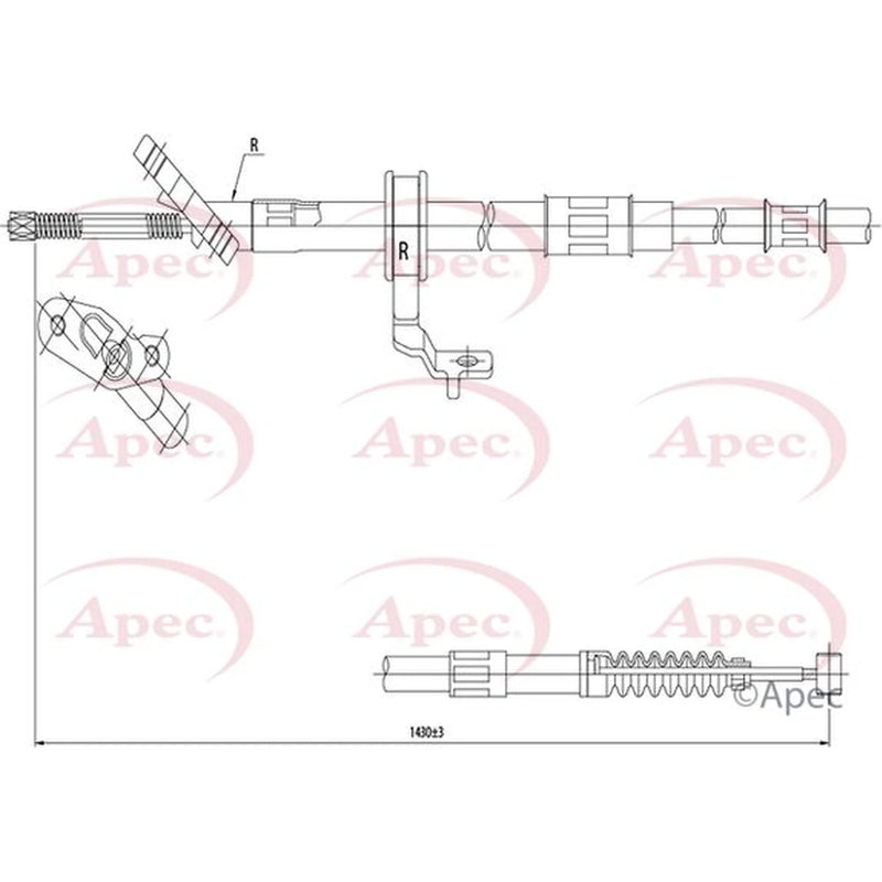 Apec Handbrake Cable Right Rear CAB1442