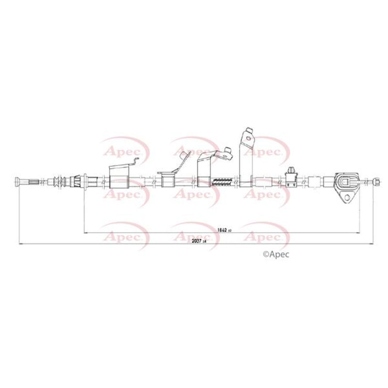 Apec Handbrake Cable Left Rear CAB1868