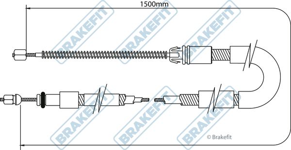 Apec Handbrake Cable Right Rear fits Citroën Xsara 1997-2005 1.4 1.6 1.8 1.9