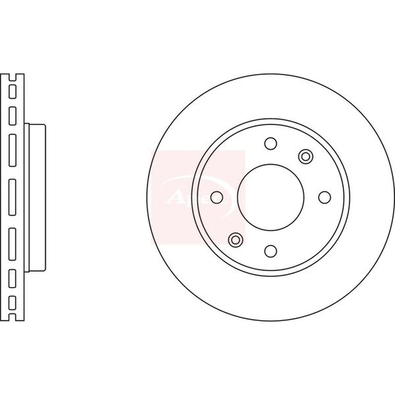 Apec 2 x Vented Front Brake Discs DSK2379