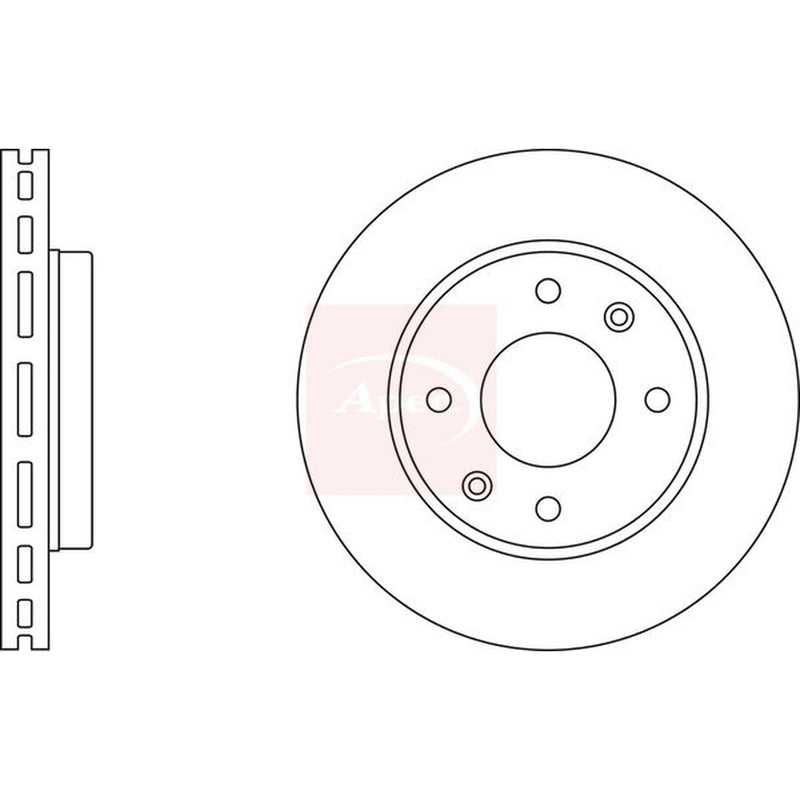 Apec 2 x Vented Front Brake Discs DSK2379