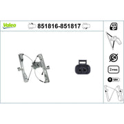 Valeo Electric Window Regulator Lifter Right Front 851817