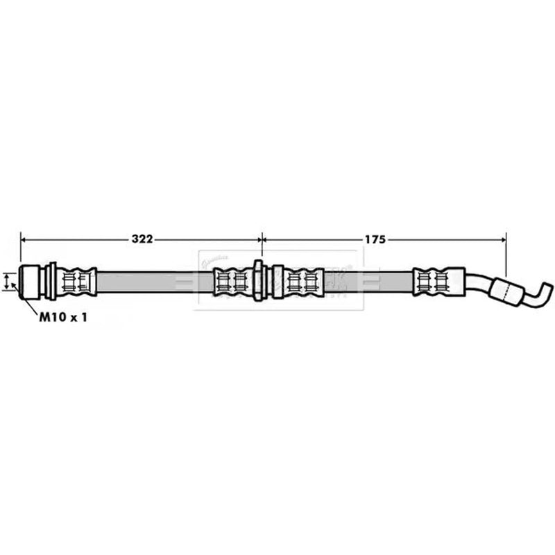 Borg & Beck Brake Hydraulic Hose Line Right BBH7198