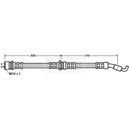 Borg & Beck Brake Hydraulic Hose Line Right BBH7198