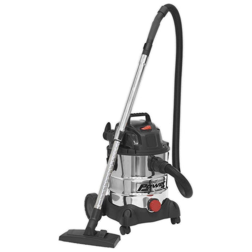 Sealey Vacuum Cleaner Industrial Wet & Dry 20L 1250W/230V Stainless Drum PC200SD Sealey  - Town Parts