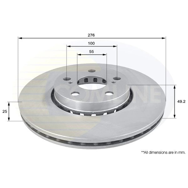 Comline 2 x Front Brake Discs ADC0199V
