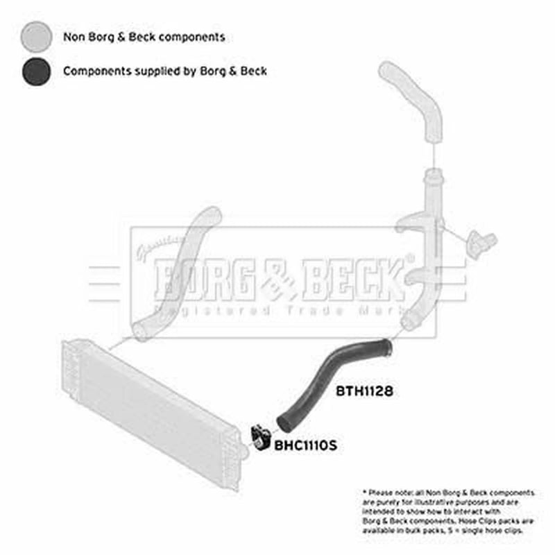 Borg & Beck Intercooler Turbo Charge Air Hose Front BTH1128