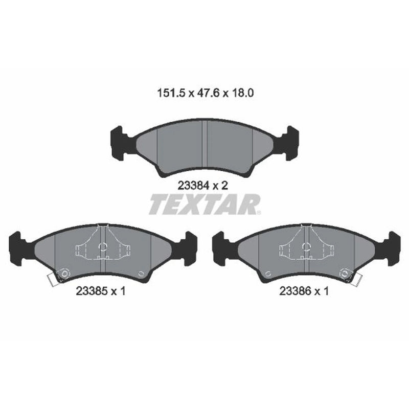 Textar Front Brake Pad Set 2338401