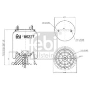 Febi Air Suspension Bellow 260mm Rear 185227