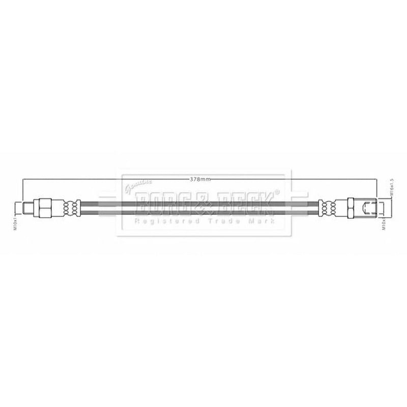 Borg & Beck Brake Hydraulic Hose Line Rear Left BBH8700