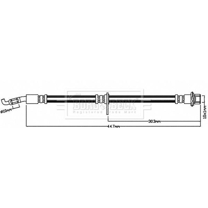 Borg & Beck Brake Hydraulic Hose Line Front Right BBH8236