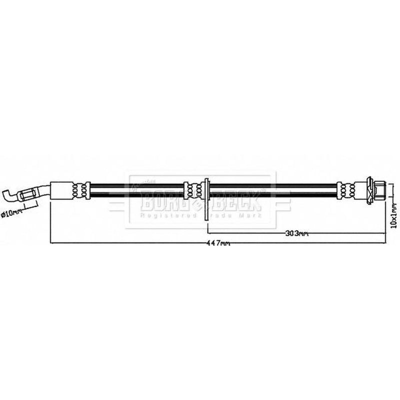 Borg & Beck Brake Hydraulic Hose Line Front Right BBH8236