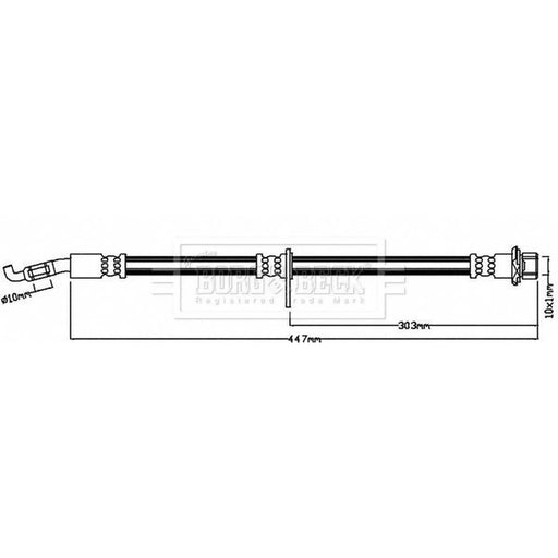 Borg & Beck Brake Hydraulic Hose Line Front Right BBH8236