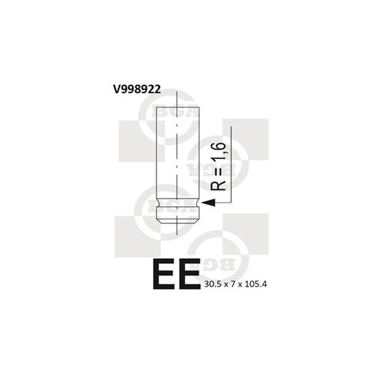 BGA Engine Intake Valve 30mm Head V998922