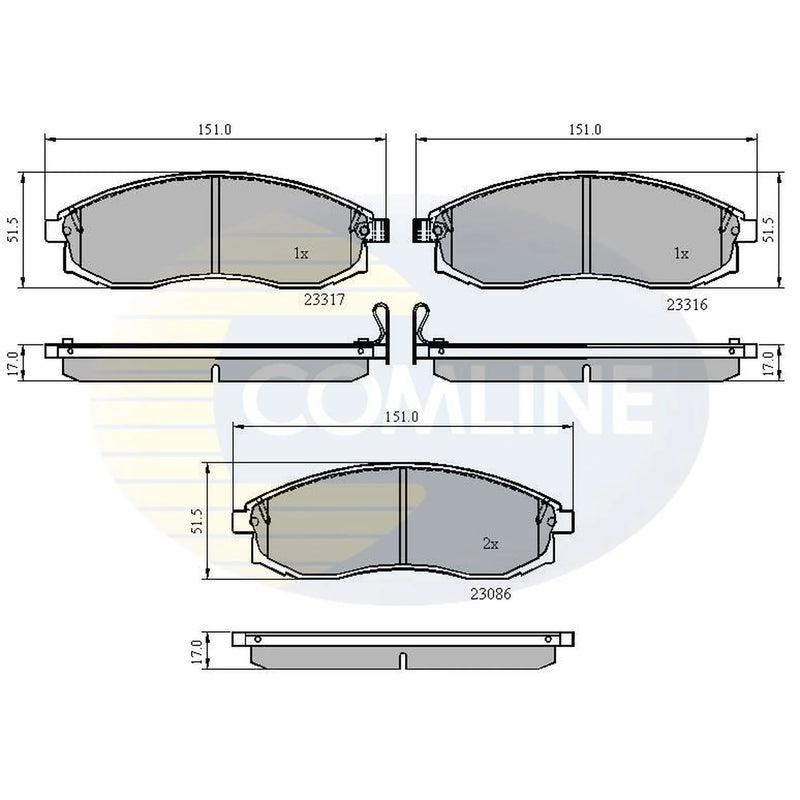 Comline 4 x Front Brake Pad Set CBP3776