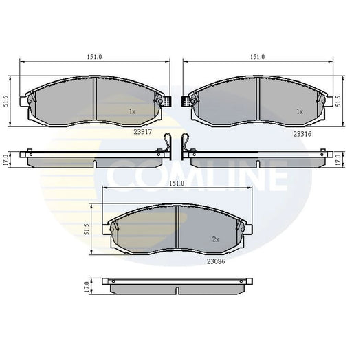 Comline 4 x Front Brake Pad Set CBP3776