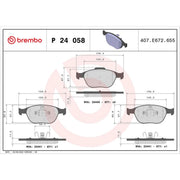 Brembo 4 x Front Brake Pad Set P24058