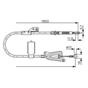 Bosch Handbrake Cable Left Rear 1 987 477 915