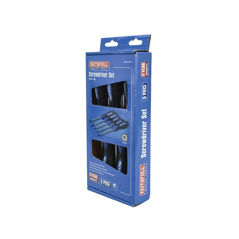 Faithfull Star (Torx) Head Screwdriver Set, 5 Piece - FAISDTSET5