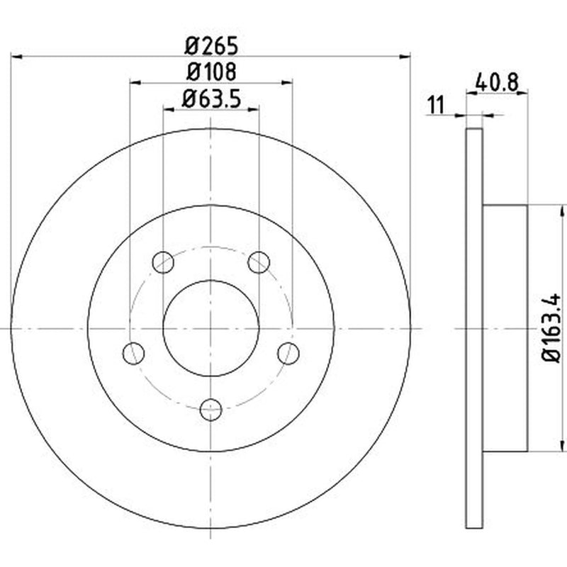 DON 2 x Solid Rear Brake Discs PCD10392