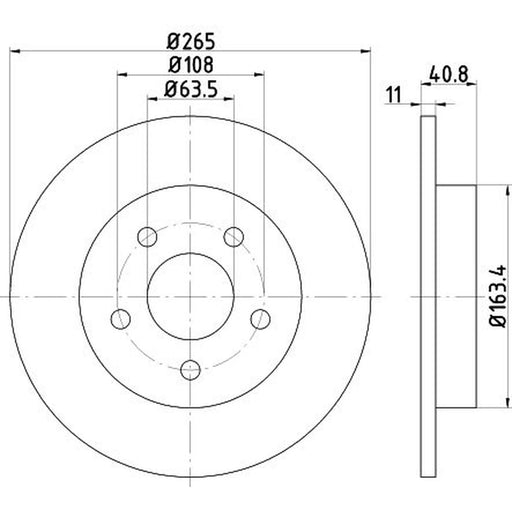 DON 2 x Solid Rear Brake Discs PCD10392
