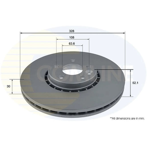 Comline 2 x Internally Vented Front Brake Discs ADC1916V
