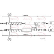 Apec Handbrake Cable Left Rear CAB1203