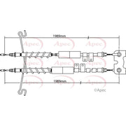 Apec Handbrake Cable Left Rear CAB1203