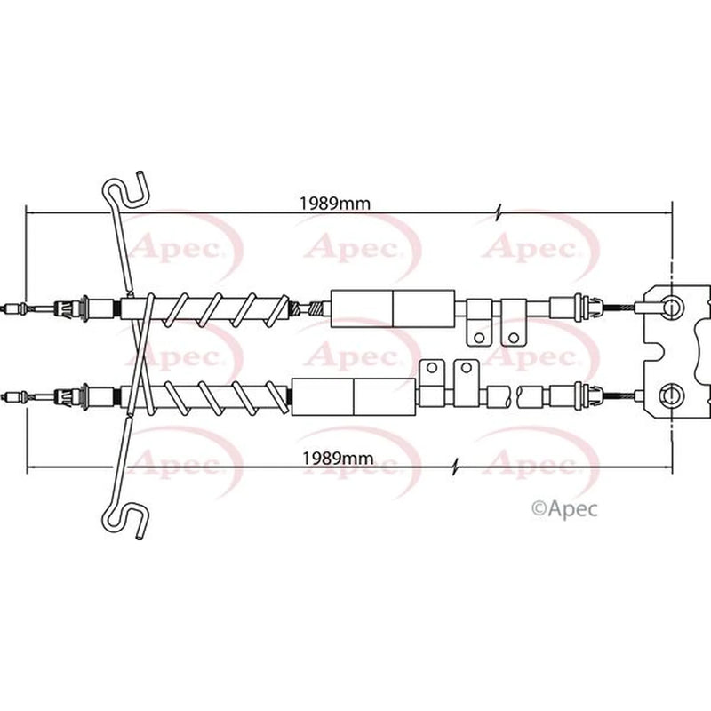 Apec Handbrake Cable Left Rear CAB1203