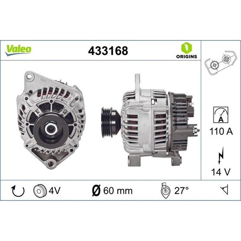 Valeo Car Alternator 12V 433168