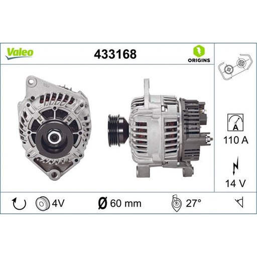 Valeo Car Alternator 12V 433168