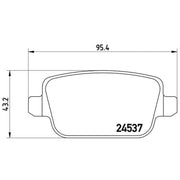 Brembo 4 x Rear Brake Pad Set P44016