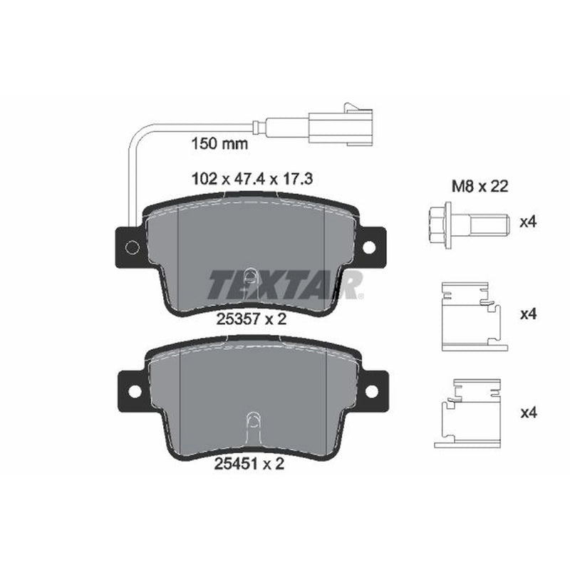 Textar Rear Brake Pad Set 2535701