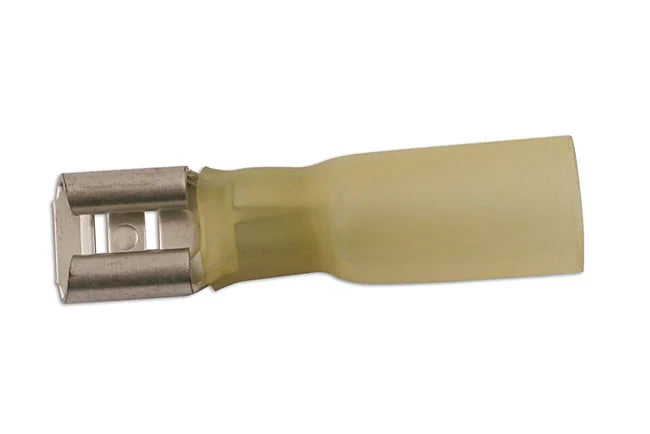 Connect Yellow Female Heat Shrink Push-on 6.3mm 25pc - CPL
