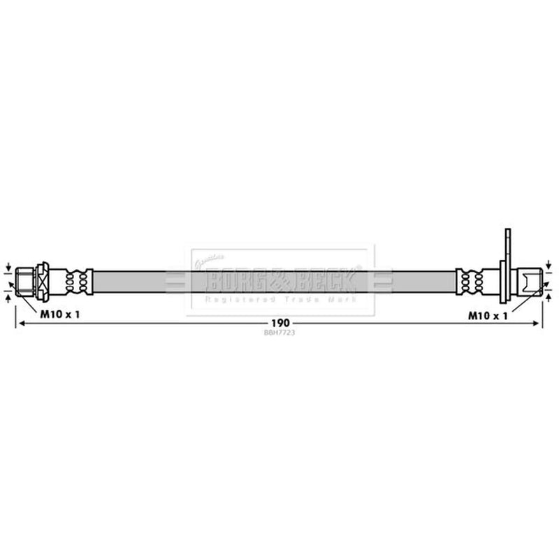Borg & Beck Brake Hydraulic Hose Line Rear BBH7723