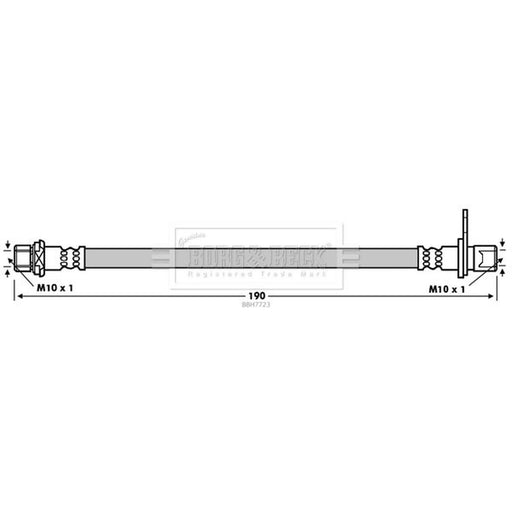 Borg & Beck Brake Hydraulic Hose Line Rear BBH7723