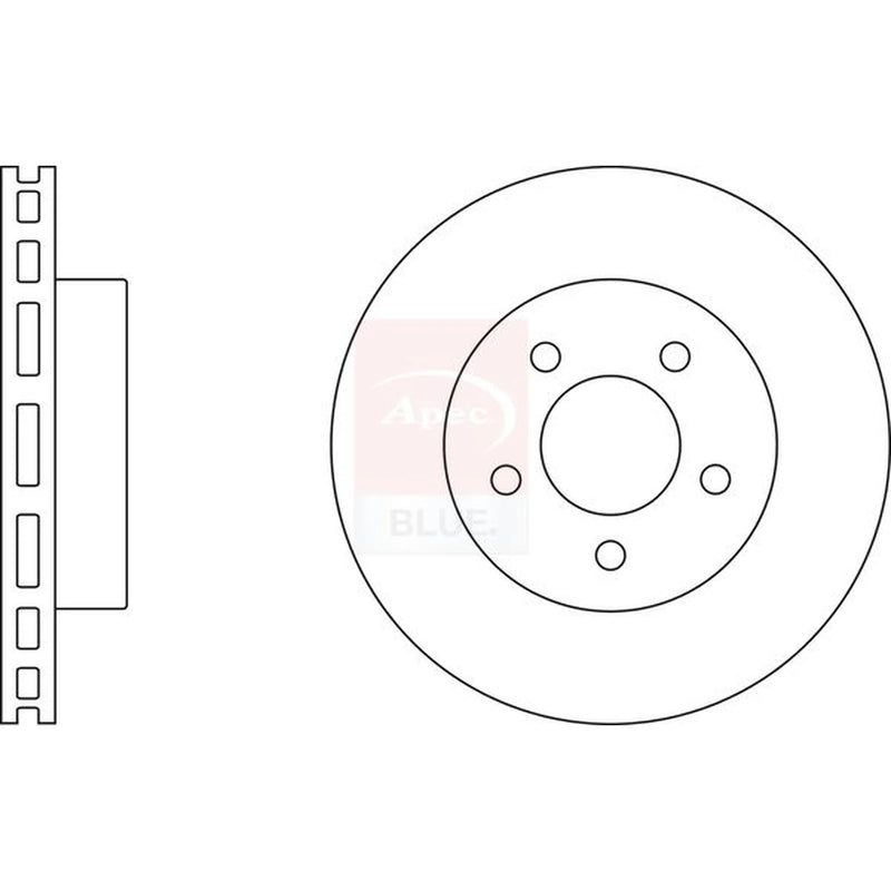 Apec 2 x Vented Front Brake Discs SDK6472