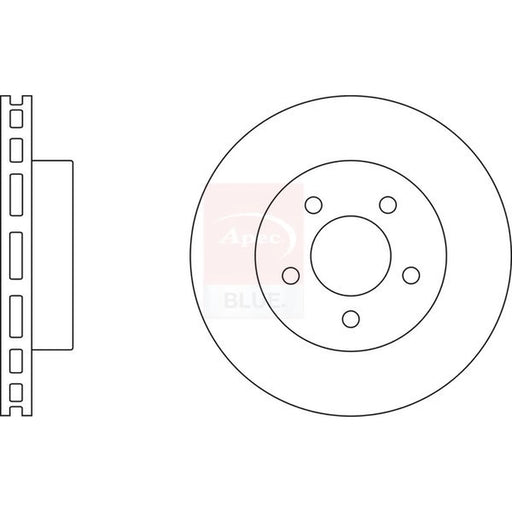 Apec 2 x Vented Front Brake Discs SDK6472
