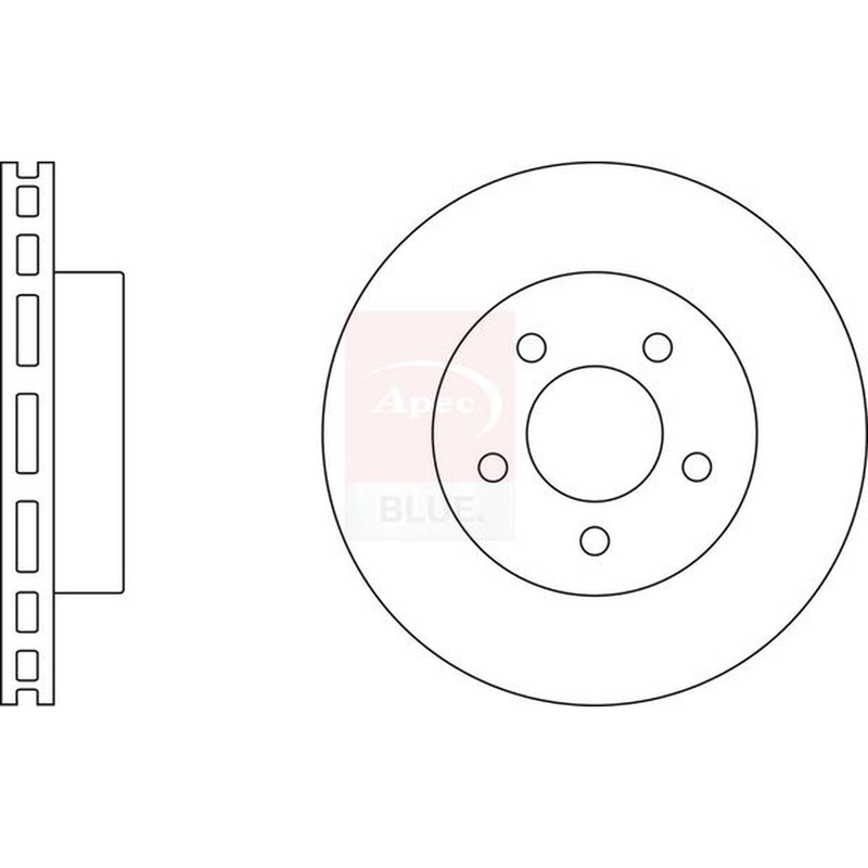 Apec 2 x Vented Front Brake Discs SDK6472