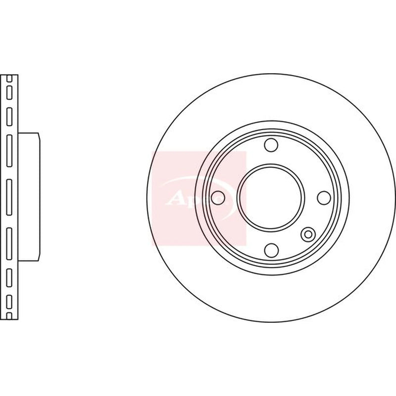 Apec 2 x Vented Front Brake Discs DSK3180