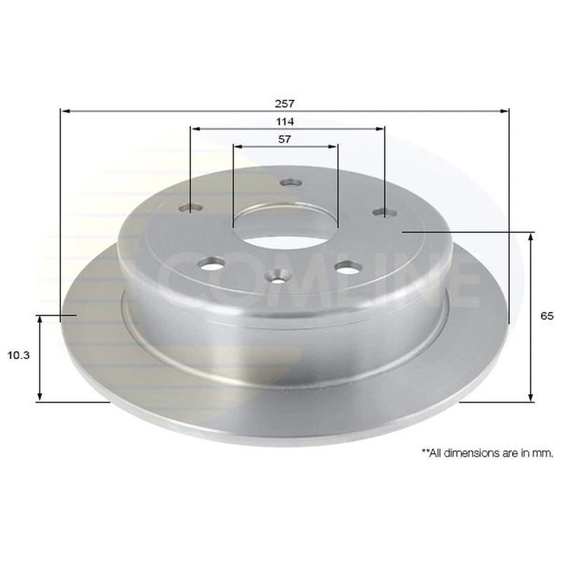 Comline 2 x Solid Rear Brake Discs ADC1012
