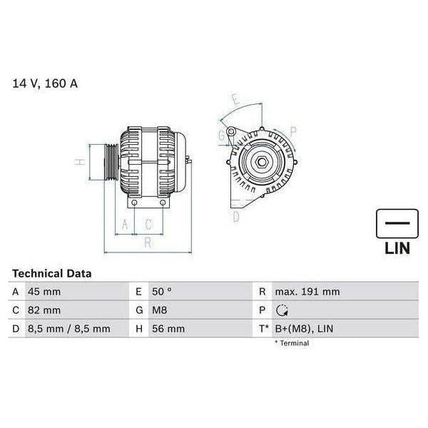 Bosch Reman Alternator 4750 0986047500 Bosch  - Town Parts