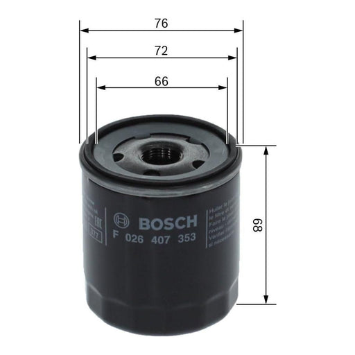 Bosch Car Oil Filter P7353 F026407353 Bosch  - Town Parts