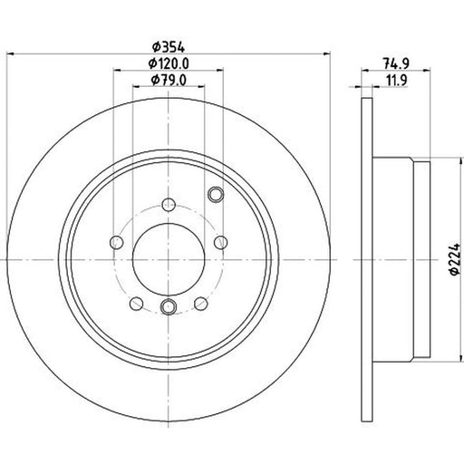 Mintex 2 x Rear Brake Discs MDC1888