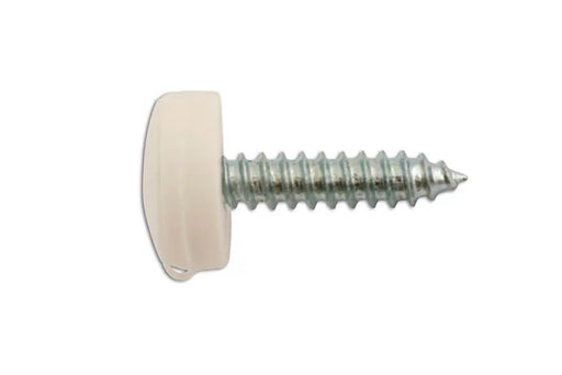 Connect Number Plate Security Screws 6 x 20mm White Cap 100pc - CPL