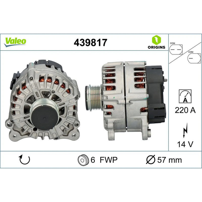 Valeo Car Alternator 12V 439817